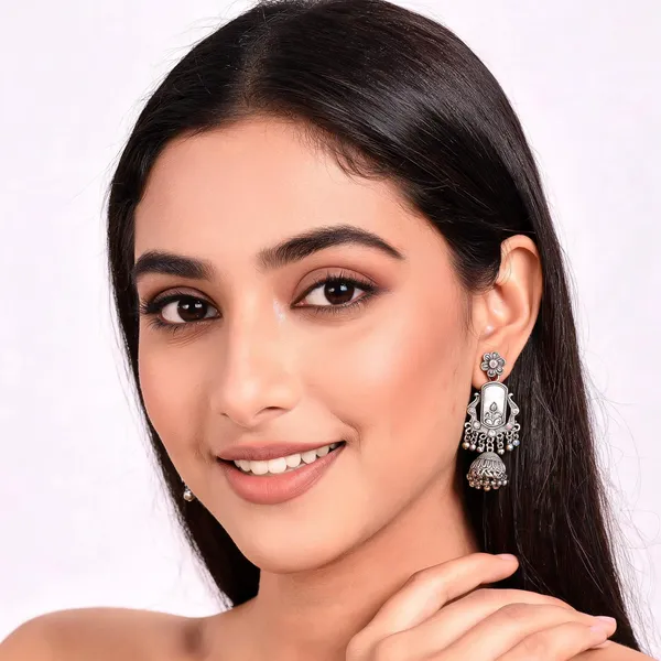 Silver_Alloy_Oxidized_Floral_Jhumka_White_Stone_Earrings_For_Women