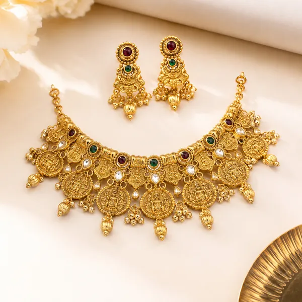 Gold_Brass_Kundan_Stone_Choker_Necklace_Set_For_Women