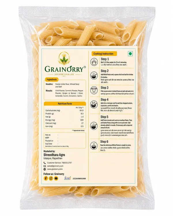 Grainorry_Foxtail_Millet_Penne_Pasta_180_Gm