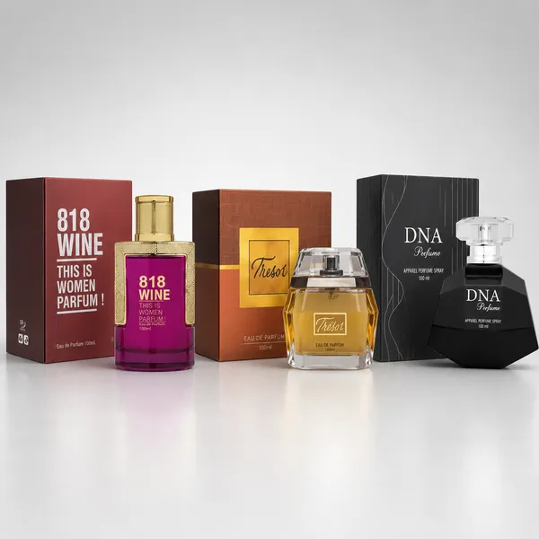 818_Wine_Luxury_Perfume_For_Women_And_Tresor_Luxury_Perfume_And_Dna_Luxury_Perfume_For_Men_100Ml_Pack_Of_3