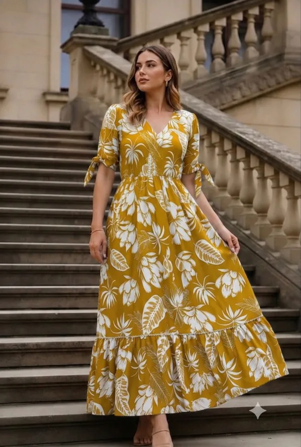 Mustard_Rayon_Gathered_Waist_Floral_Print_Maxi_Dress_For_Women
