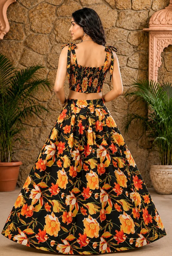 Black_Polycotton_Floral_Flared_Lehenga_Choli_For_Women