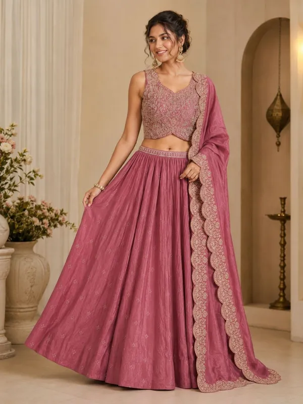 Pink_Chinon_Polyester_Embroidered_Flared_Lehenga_Choli_For_Women