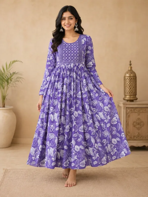 Purple_Rayon_Flared_Floral_Print_Anarkali_Kurta_For_Women