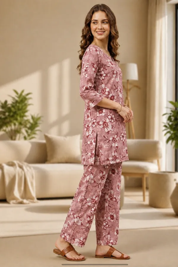 Mauve_Vartican_Relaxed_Fit_Floral_Print_Kurta_Pant_Co-Ord_Set_For_Women