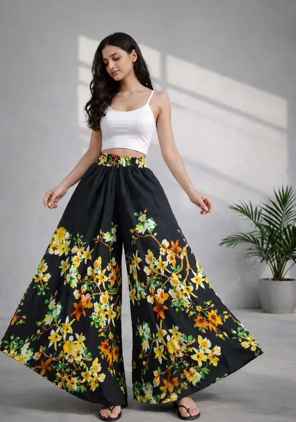Black_Crepe_Wide_Leg_Floral_Print_Palazzo_Pants_For_Women