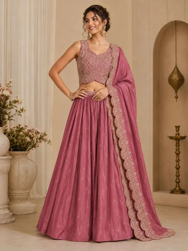 Pink_Chinon_Polyester_Embroidered_Flared_Lehenga_Choli_For_Women