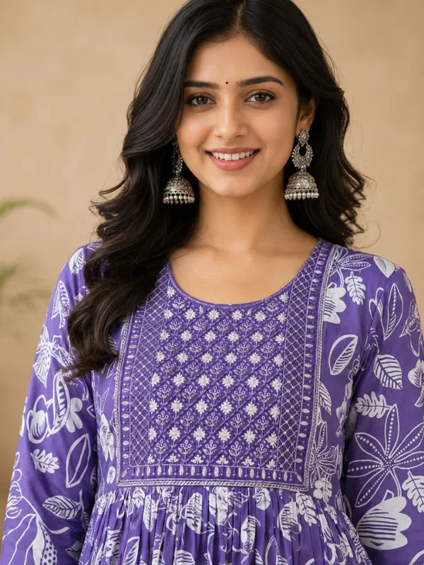 Purple_Rayon_Flared_Floral_Print_Anarkali_Kurta_For_Women