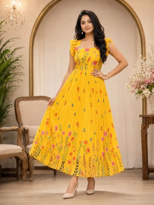 Yellow_Muslin_Cotton_Floral_Fit_And_Flare_Maxi_Dress_For_Women