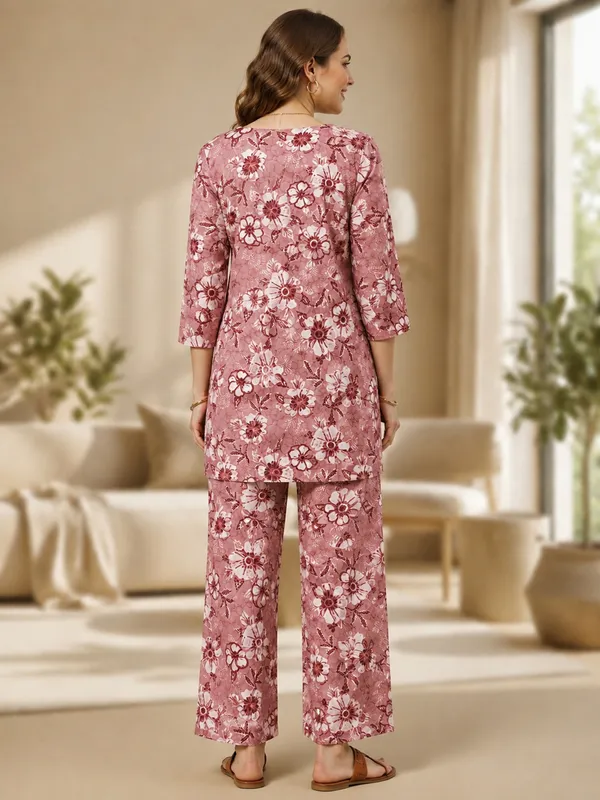 Mauve_Vartican_Relaxed_Fit_Floral_Print_Kurta_Pant_Co-Ord_Set_For_Women