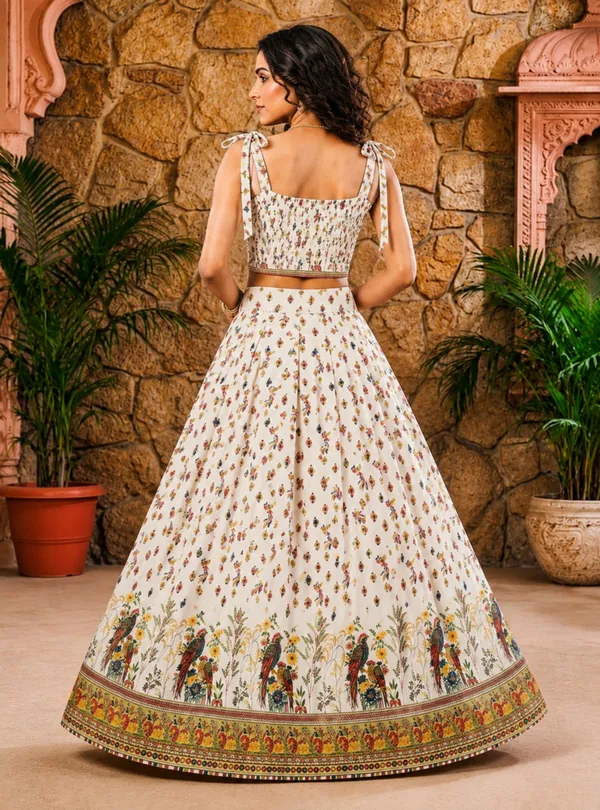 Cream_Rayon_Printed_Flared_Lehenga_Choli_For_Women