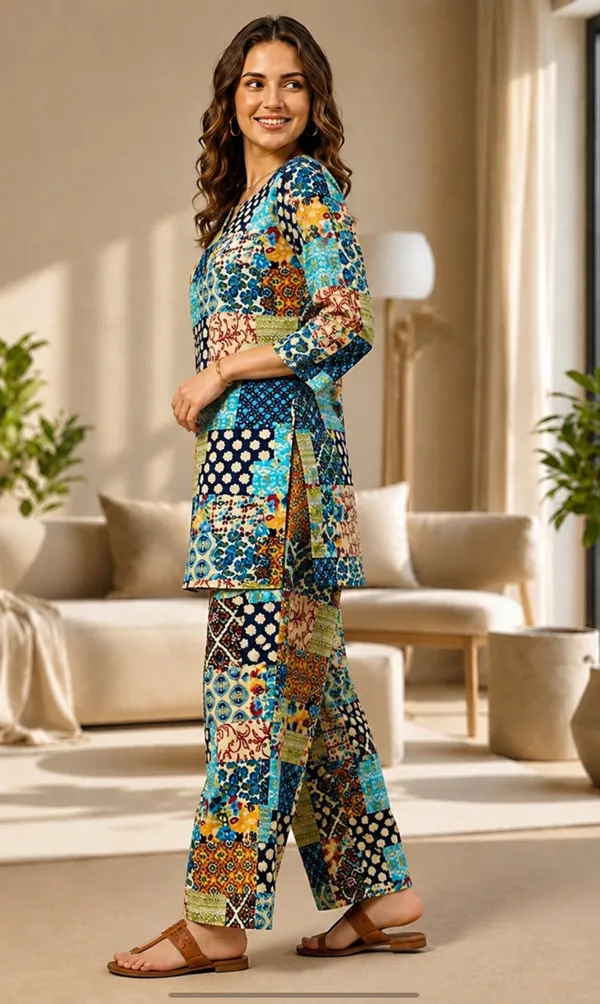 Multicolor_Rayon_Straight_Fit_Kurta_Co-Ord_Set_For_Women
