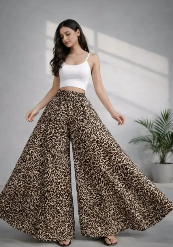 Brown_Crepe_Animal_Print_Wide_Leg_Palazzo_Pants_For_Women