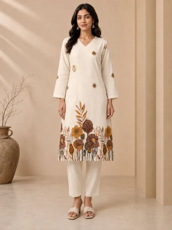 Cream_Cotton_Printed_Straight_Kurta_Set_For_Women