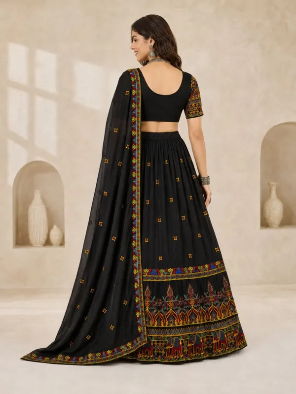 Black_Art_Silk_Printed_Flared_Lehenga_Choli_For_Women