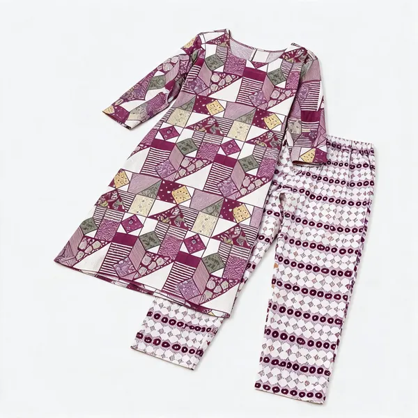 Purple_Cotton_Straight_Geometric_Print_Kurta_Set_For_Women