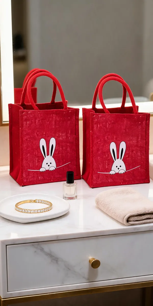 Pack_Of_2_Red_Jute_Bunny_Print_Tote_Bag_For_Everyone