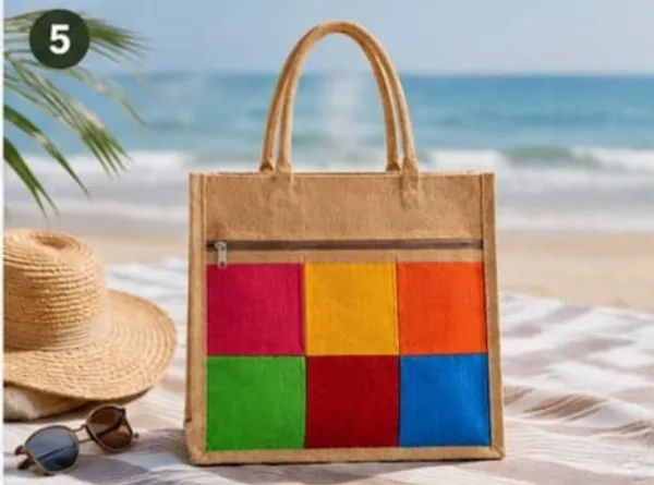 Multicolour_Jute_Fun_In_The_Sun_Print_Tote_Bag_For_Unisex