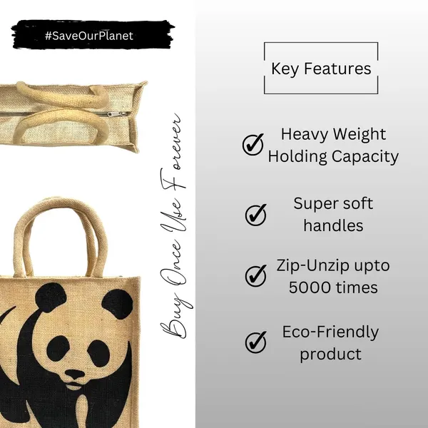 Multicolour_Jute_Panda_Printed_Zip_Tote_Bag_For_Unisex_Pack_Of_5