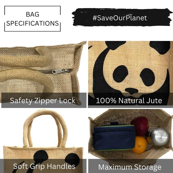 Multicolour_Jute_Panda_Printed_Zip_Tote_Bag_For_Unisex_Pack_Of_5