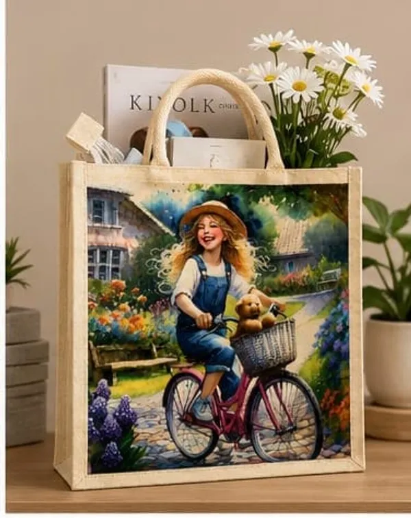 White_Multicolor_Cotton_Glowing_Cycle_Print_Tote_Bag_For_Unisex