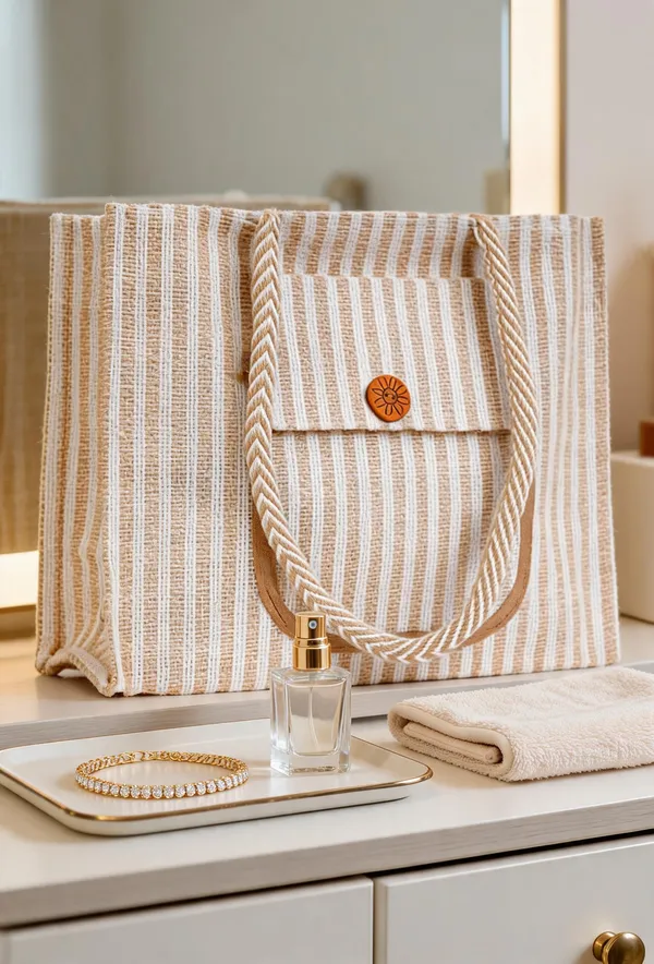 Beige_Jute_Striped_Tote_Bag_With_Front_Pocket_For_Everyone