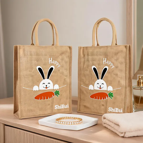 Pack_Of_2_Beige_Jute_Happy_Bunny_Print_Tote_Bag_For_Everyone