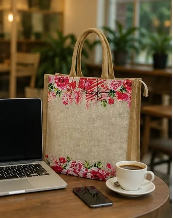 Beige_Jute_Floral_Be_Tote_Bag_For_Everyone