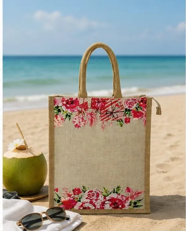 Beige_Jute_Floral_Be_Tote_Bag_For_Everyone