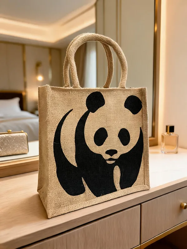 Multicolour_Jute_Panda_Printed_Zip_Tote_Bag_For_Unisex_Pack_Of_5