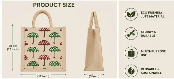 Multicolour_Jute_Umbrella_Printed_Zip_Canvas_Bag_For_Unisex