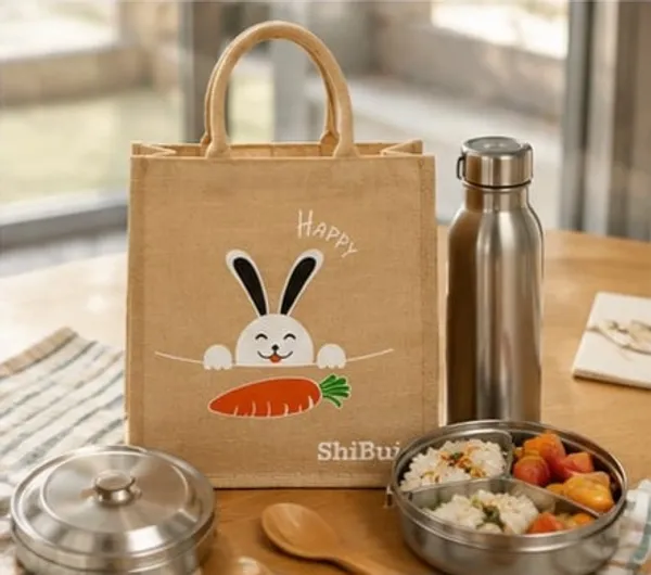 Pack_Of_2_Beige_Jute_Happy_Bunny_Print_Tote_Bag_For_Everyone