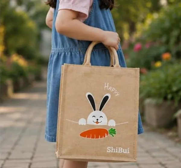 Pack_Of_2_Beige_Jute_Happy_Bunny_Print_Tote_Bag_For_Everyone