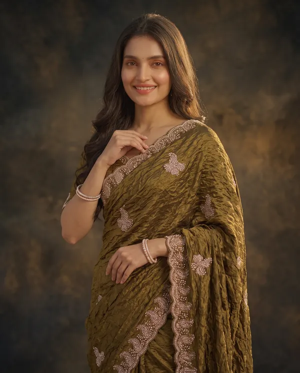 Crushed_Tissue_Silk_Bead_Work_Saree