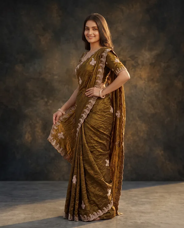 Crushed_Tissue_Silk_Bead_Work_Saree