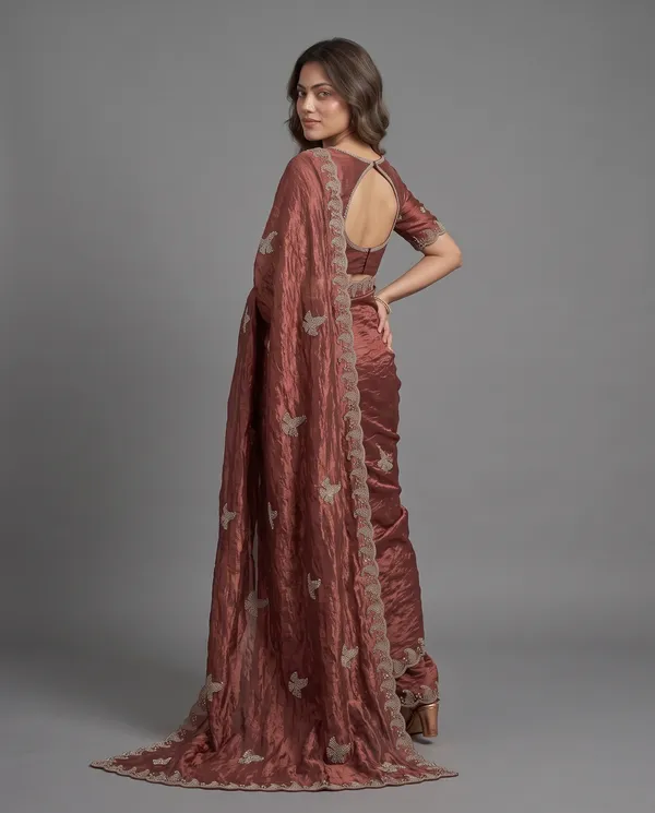 Crushed_Tissue_Silk_Bead_Work_Saree