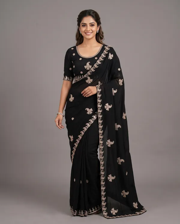 Crushed_Tissue_Silk_Bead_Work_Saree