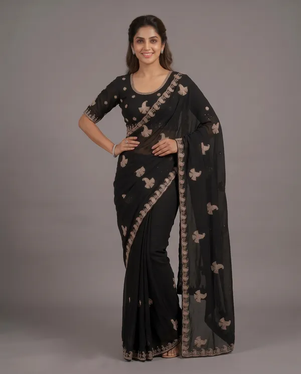 Crushed_Tissue_Silk_Bead_Work_Saree