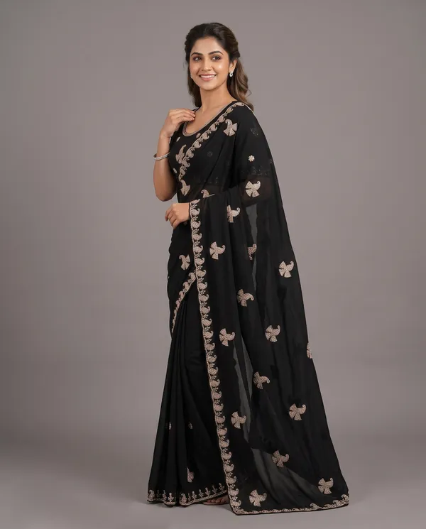 Crushed_Tissue_Silk_Bead_Work_Saree