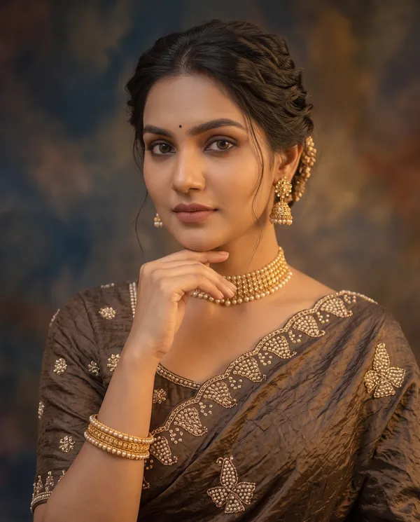 Crushed_Tissue_Silk_Bead_Work_Saree
