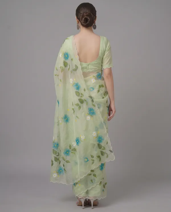 Hand_Printed_Bead_work_Organze_Saree