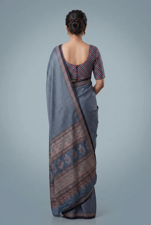 Silk_Ajrakh_print_with_mirror_work_saree