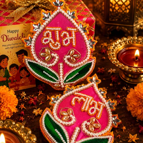 Artecasa_Pink_Diwali_Gift_Box_With_Urli_Candle_&_Shubh_Labh_Hangings