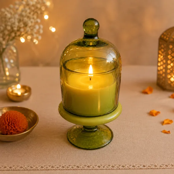 Wax_Decorative_Green_Glass_Jar_Fragrance_Candle