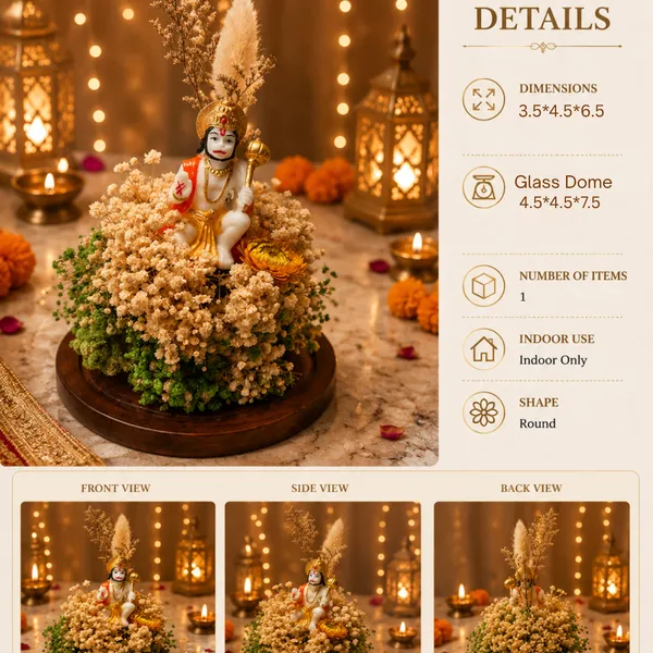 Glass_Festive_Diwali_Green_&_White_Hanuman_Ji_Decorative_Dome