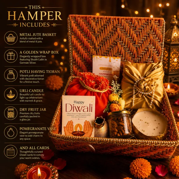 Metal_Festive_Diwali_Orange_Gift_Basket_With_German_Silver_Box_&_Dry_Fruit_Jar