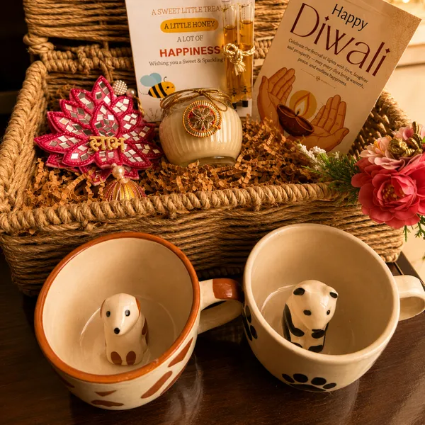 Artecasa_Dog_Panda_Mug_Matka_Candle_Diwali_Hamper