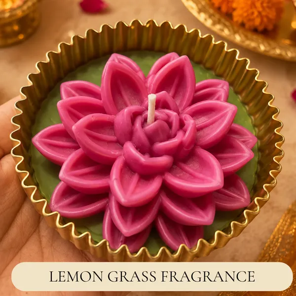 Wax_Festive_Green_Pink_Urli_Decorative_Candle