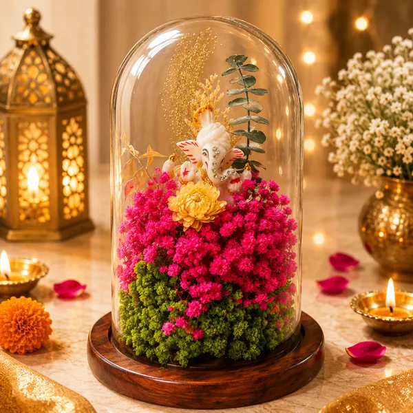 Glass_Festive_Floral_Ganesha_Decorative_Dome