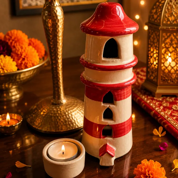 Jute_Festive_Diwali_Red_Tealight_Holder_Home_Decor_With_Shubh_Labh_Potli